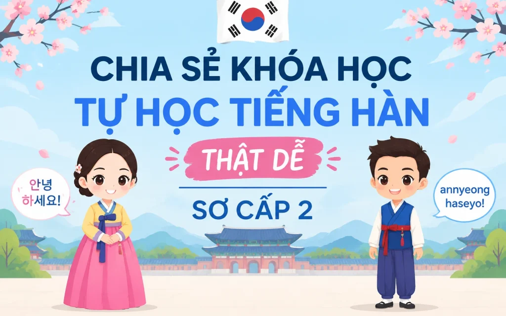 Share Khóa học Tự học tiếng Hàn thật dễ - Sơ cấp 2 Tự học tiếng Hàn thật dễ - Sơ cấp 2
