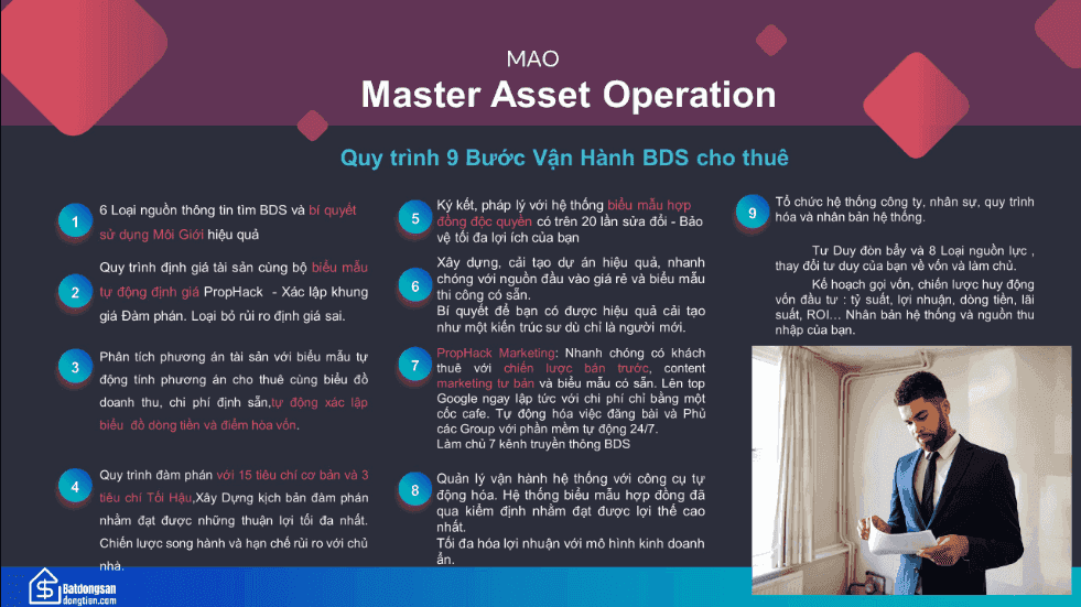 Khóa Học Master Asset Operation - Tự do tài chính với thu nhập thụ động từ Vận Hành Bất Động Sản