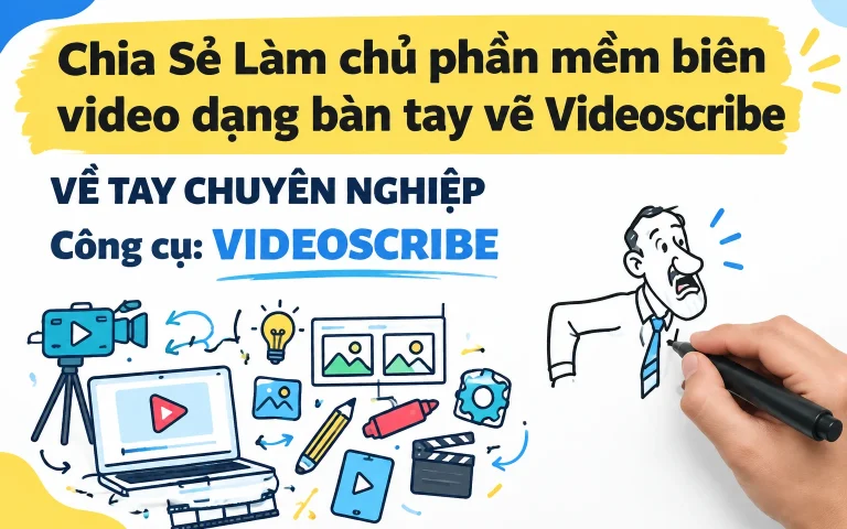 Làm chủ phần mềm biên video dạng bàn tay vẽ Videoscribe Gitiho