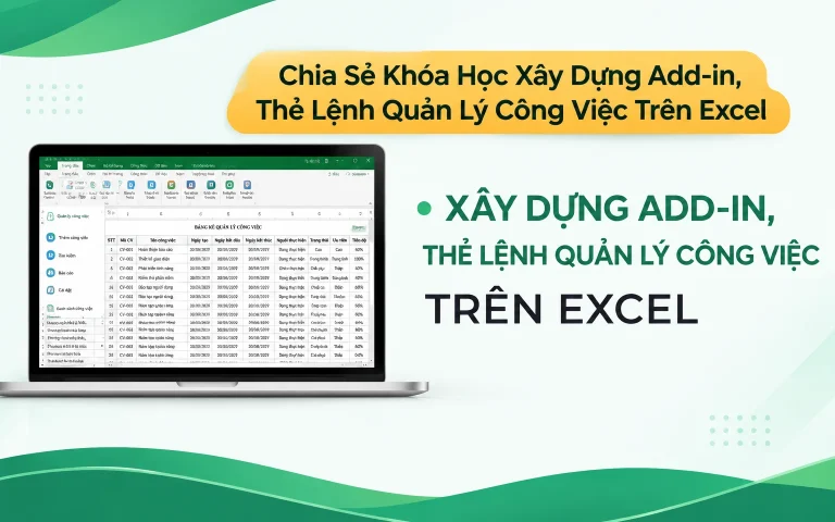 Khóa Học Xây Dựng Add-in, Thẻ Lệnh Quản Lý Công Việc Trên Excel