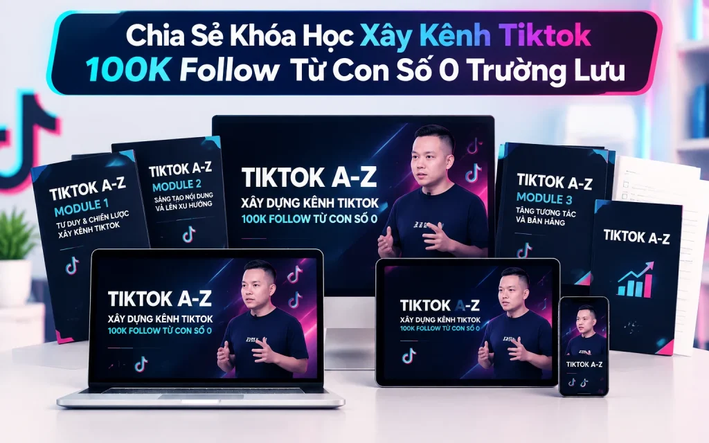 Khóa Học Xây Kênh Tiktok 100K Follow Từ Con Số 0 Trường Lưu