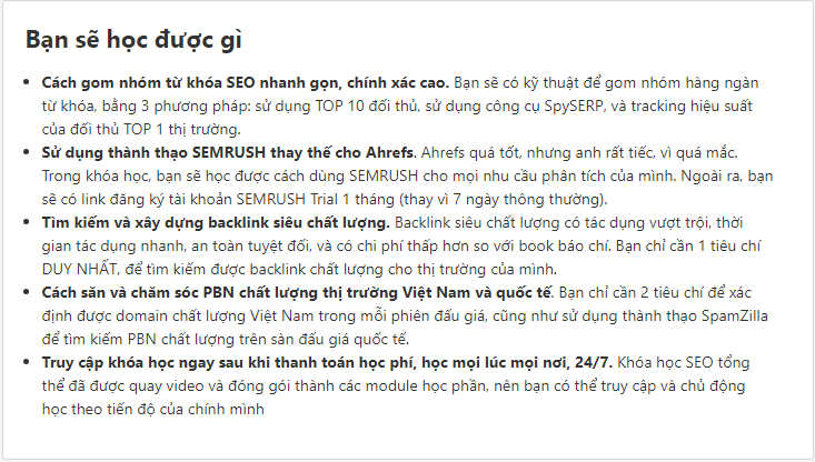 Bạn Sẽ Học Được Gì Từ Khóa Học SEO Tổng Thể Mới Nhất