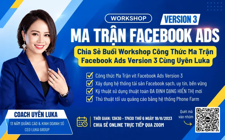 Buổi Workshop Công Thức Ma Trận Facebook Ads Version 3 Cùng Uyên Luka