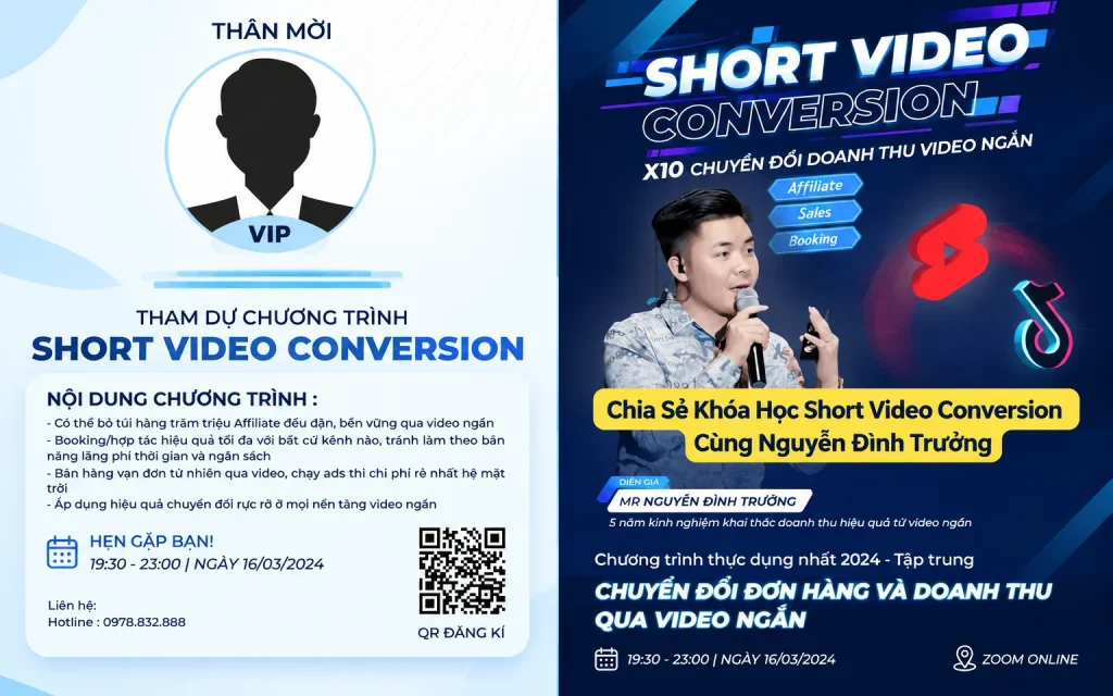 Khóa Học Short Video Conversion Cùng Nguyễn Đình Trưởng