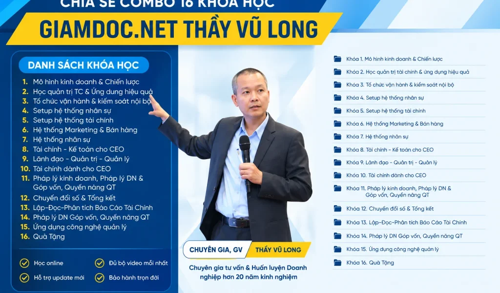 Combo 16 Khóa Học GiamDoc.net Thầy Vũ Long