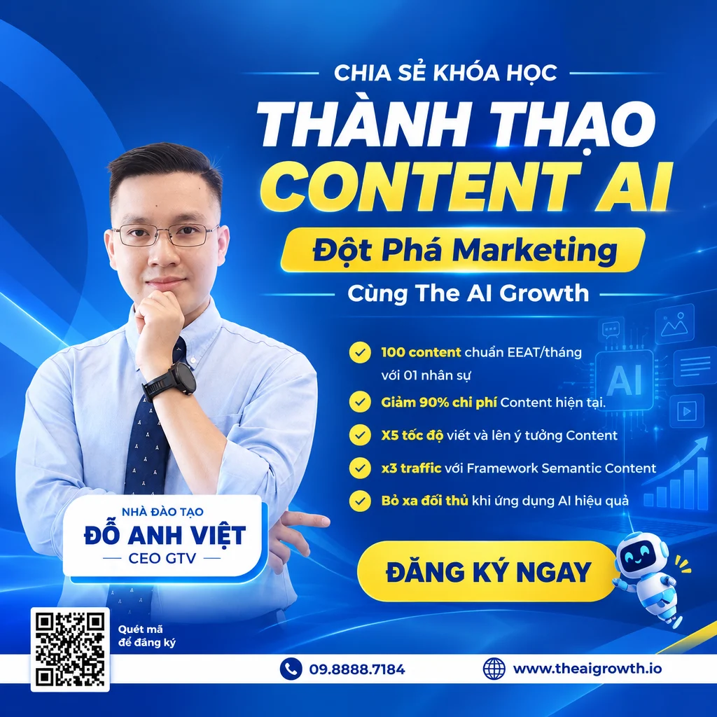 Share Khóa Học Thành Thạo Content AI - Đột Phá Marketing Cùng The AI Growth